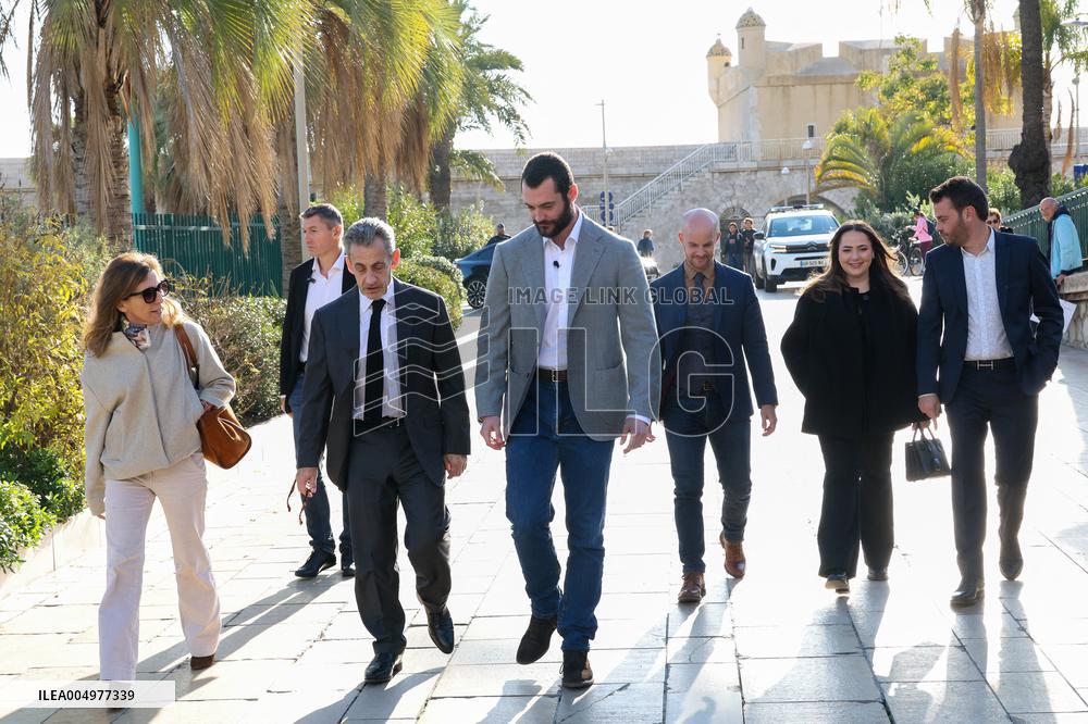 Nicolas Sarkozy And Son At Public Book Signing - France