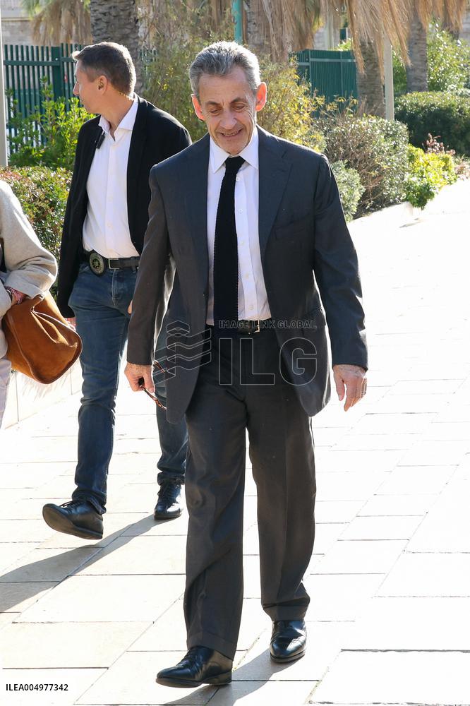 Nicolas Sarkozy And Son At Public Book Signing - France