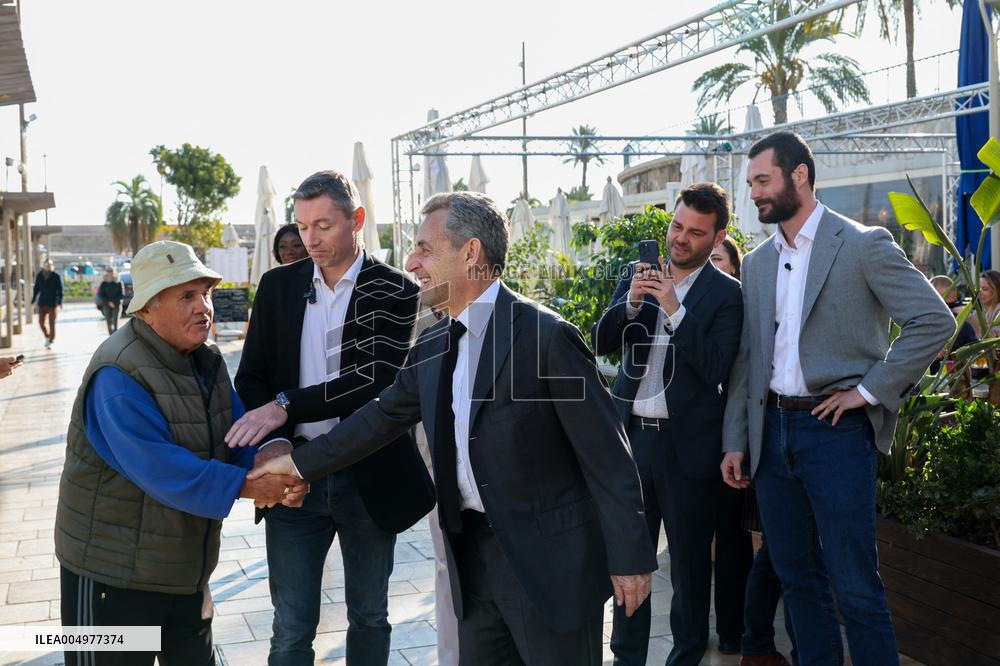 Nicolas Sarkozy And Son At Public Book Signing - France