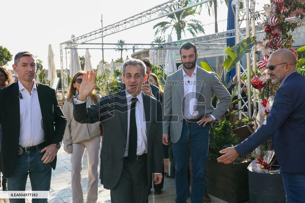 Nicolas Sarkozy And Son At Public Book Signing - France