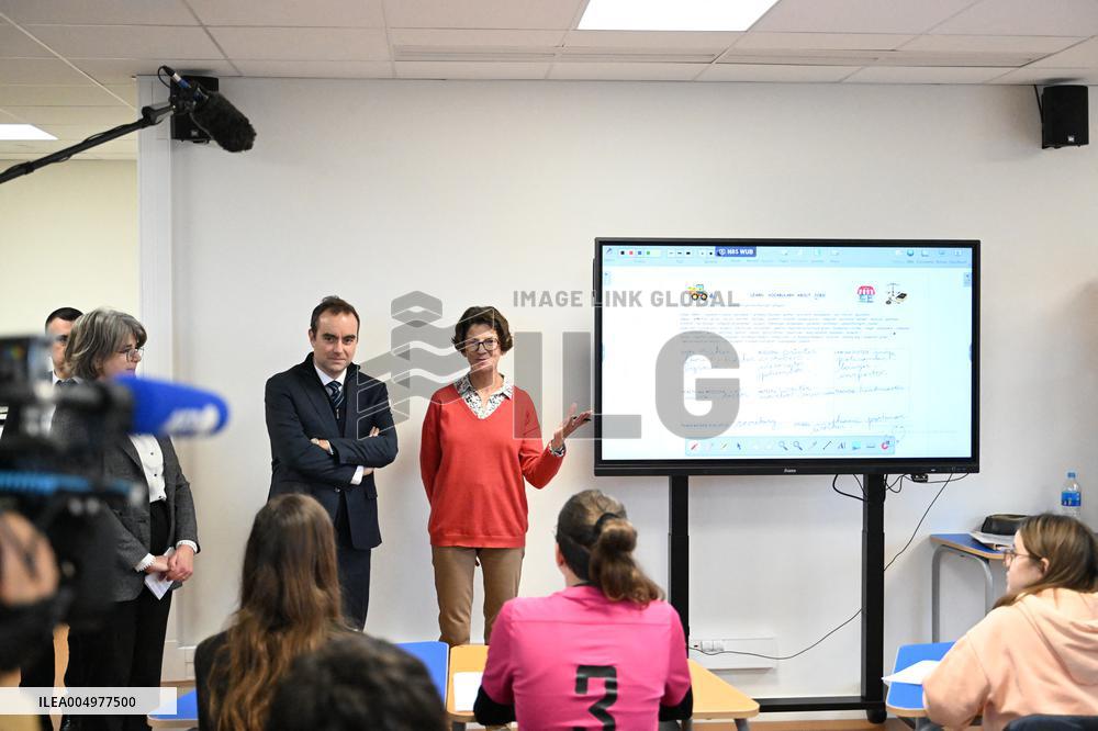 French Prime Minister Attends School Inauguration - Rugles