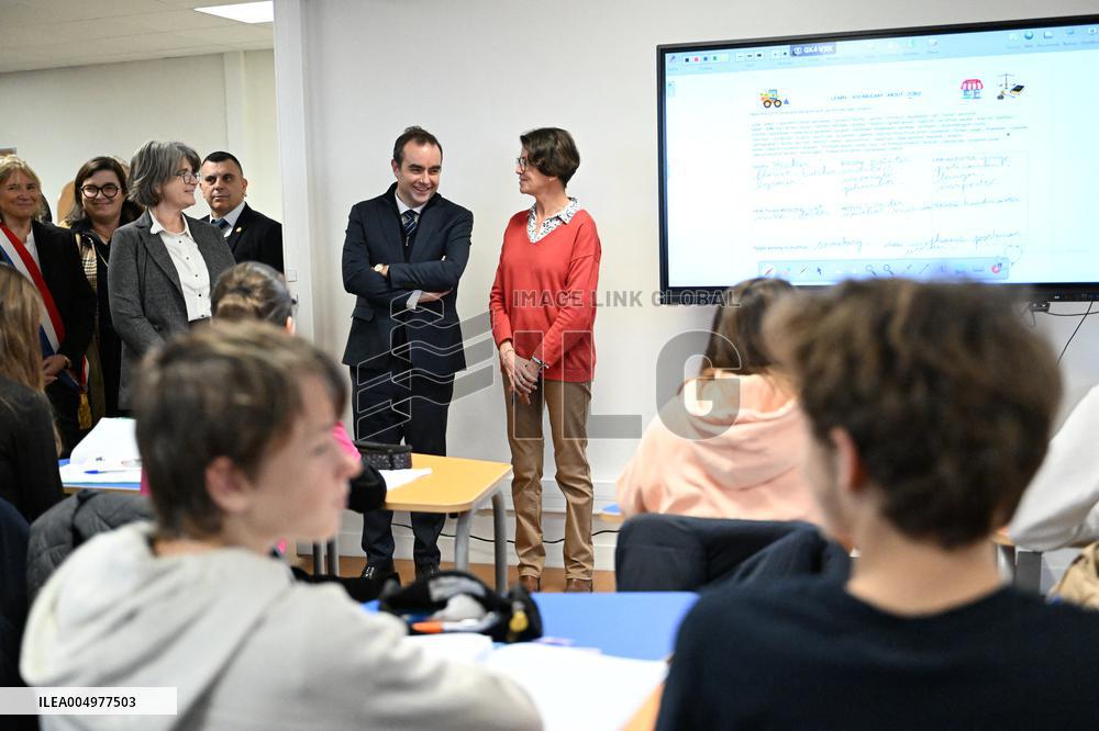 French Prime Minister Attends School Inauguration - Rugles