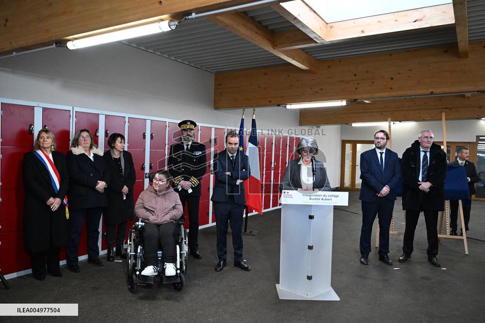 French Prime Minister Attends School Inauguration - Rugles