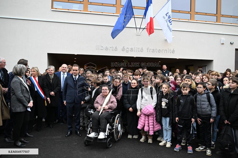 French Prime Minister Attends School Inauguration - Rugles