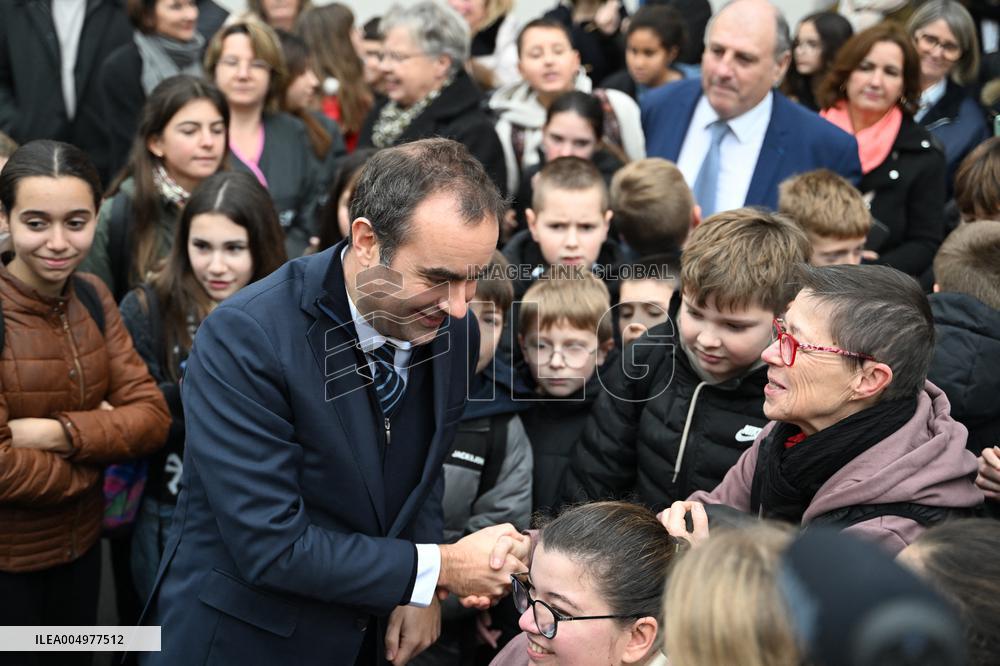French Prime Minister Attends School Inauguration - Rugles