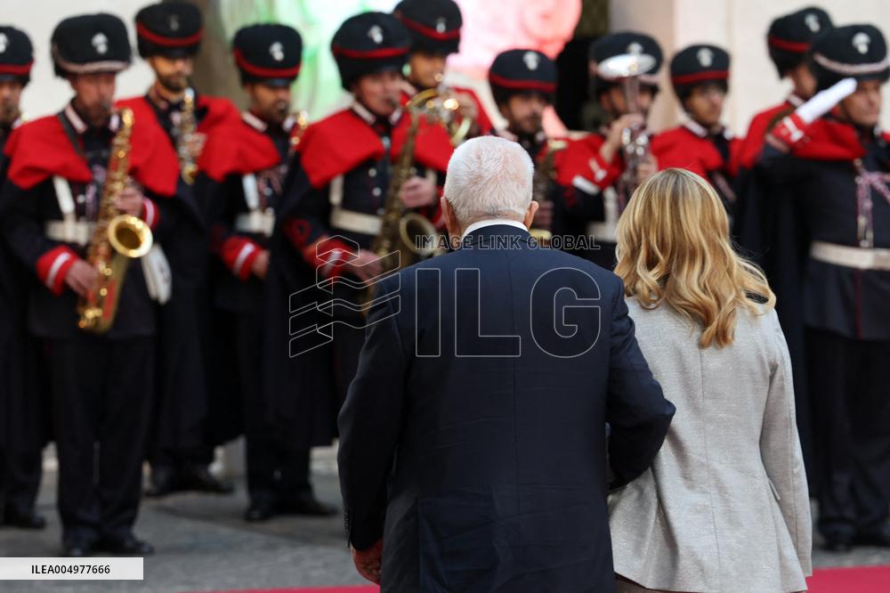 Giorgia Meloni receives Mahmoud Abbas at Palazzo Chigi - Rome