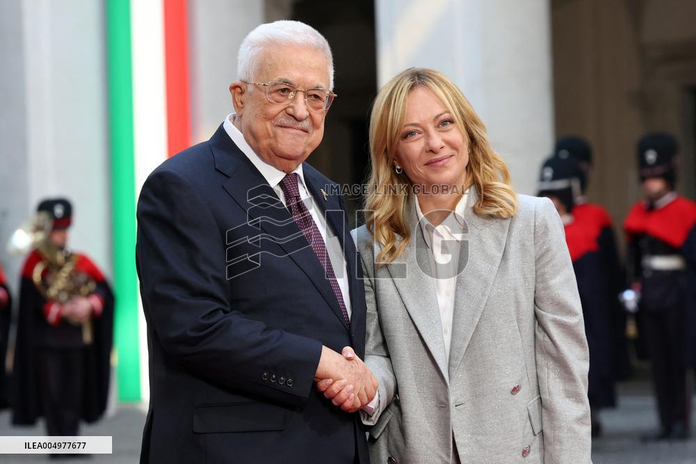 Giorgia Meloni receives Mahmoud Abbas at Palazzo Chigi - Rome