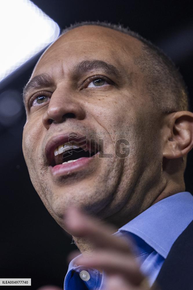 Leader Jeffries speaks on health care in the US Capitol