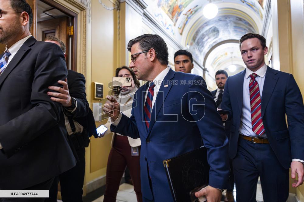 Republican Speaker Johnson holds closed-door meeting on health care