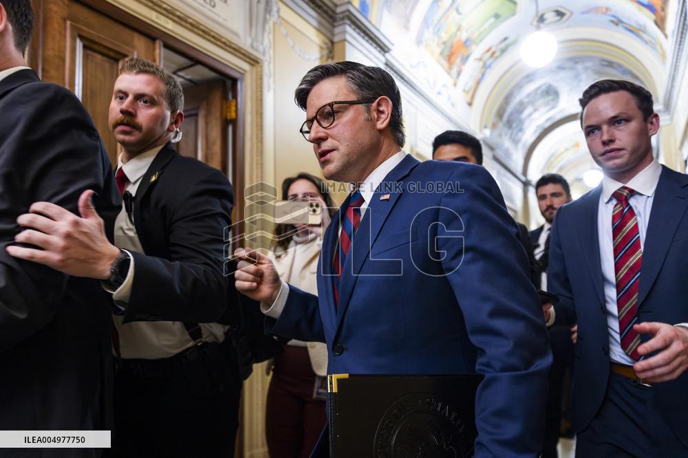 Republican Speaker Johnson holds closed-door meeting on health care