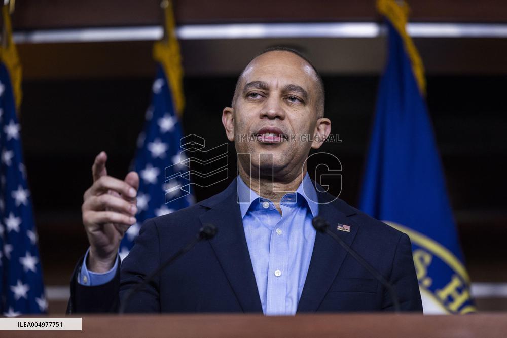 Leader Jeffries speaks on health care in the US Capitol