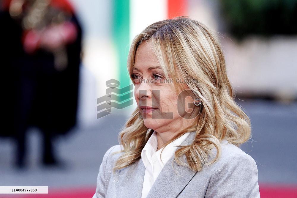 Giorgia Meloni Receives Mahmoud Abbas at Palazzo Chigi - Rome
