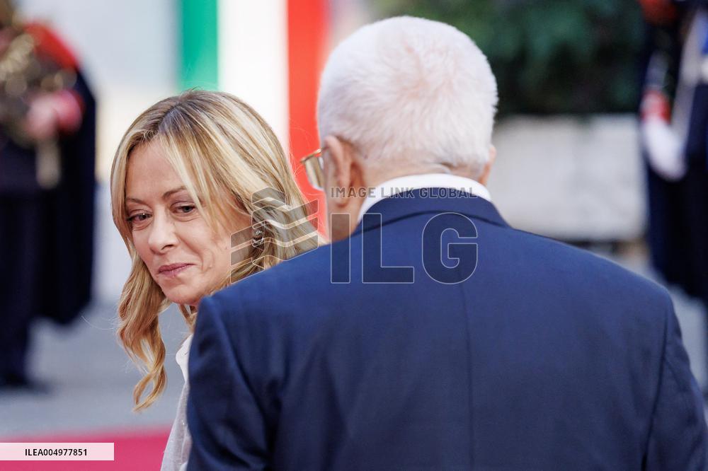 Giorgia Meloni Receives Mahmoud Abbas at Palazzo Chigi - Rome