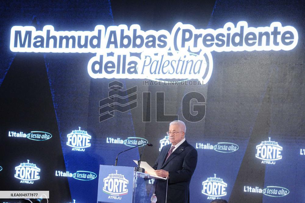 PM Giorgia Meloni and President Mahmoud Abbas at the Fratelli d'Italia FDI Atreju 2025 Event - Rome