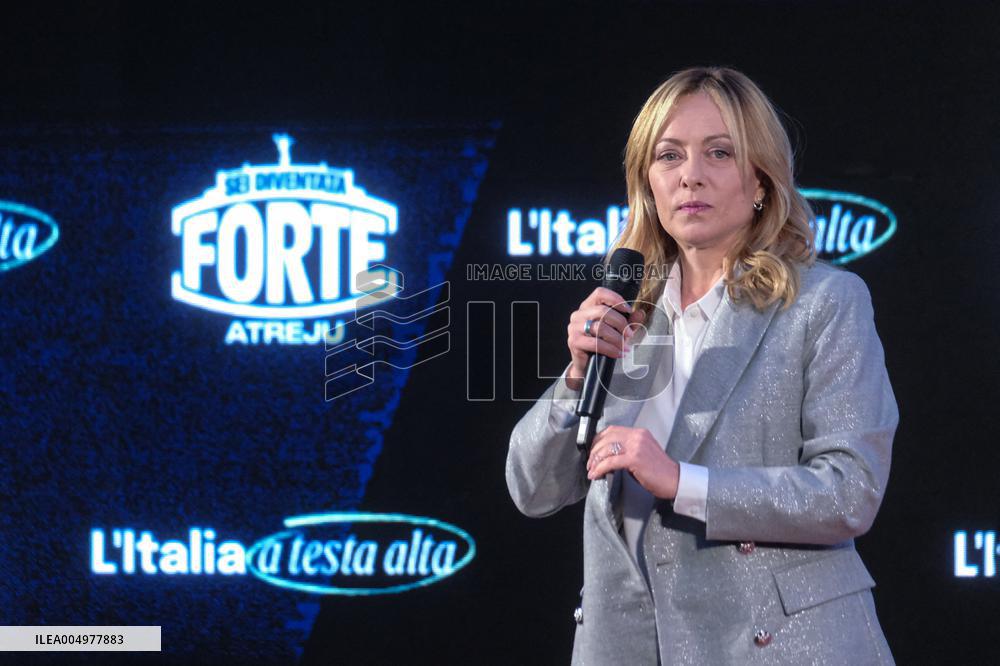 PM Giorgia Meloni and President Mahmoud Abbas at the Fratelli d'Italia FDI Atreju 2025 Event - Rome