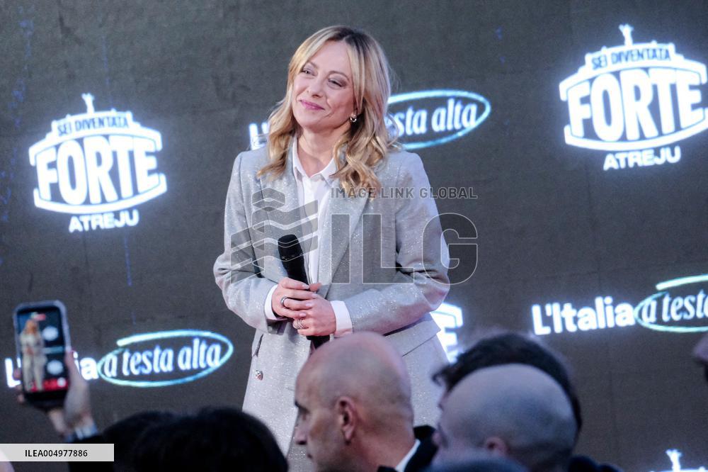 PM Giorgia Meloni and President Mahmoud Abbas at the Fratelli d'Italia FDI Atreju 2025 Event - Rome