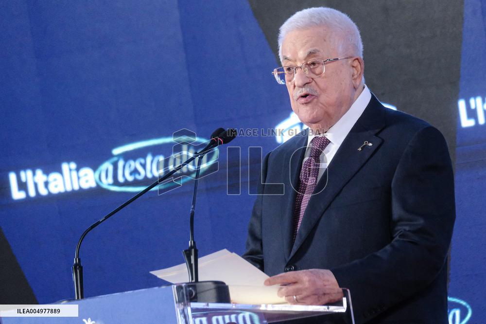 PM Giorgia Meloni and President Mahmoud Abbas at the Fratelli d'Italia FDI Atreju 2025 Event - Rome