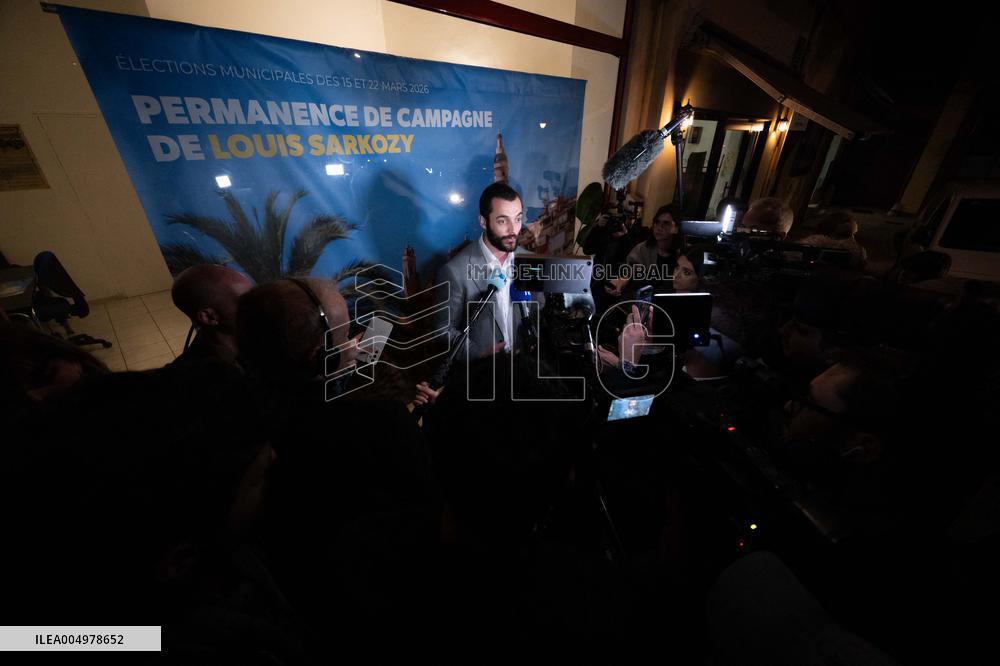 Louis Sarkozy Gives Press Conference - Menton