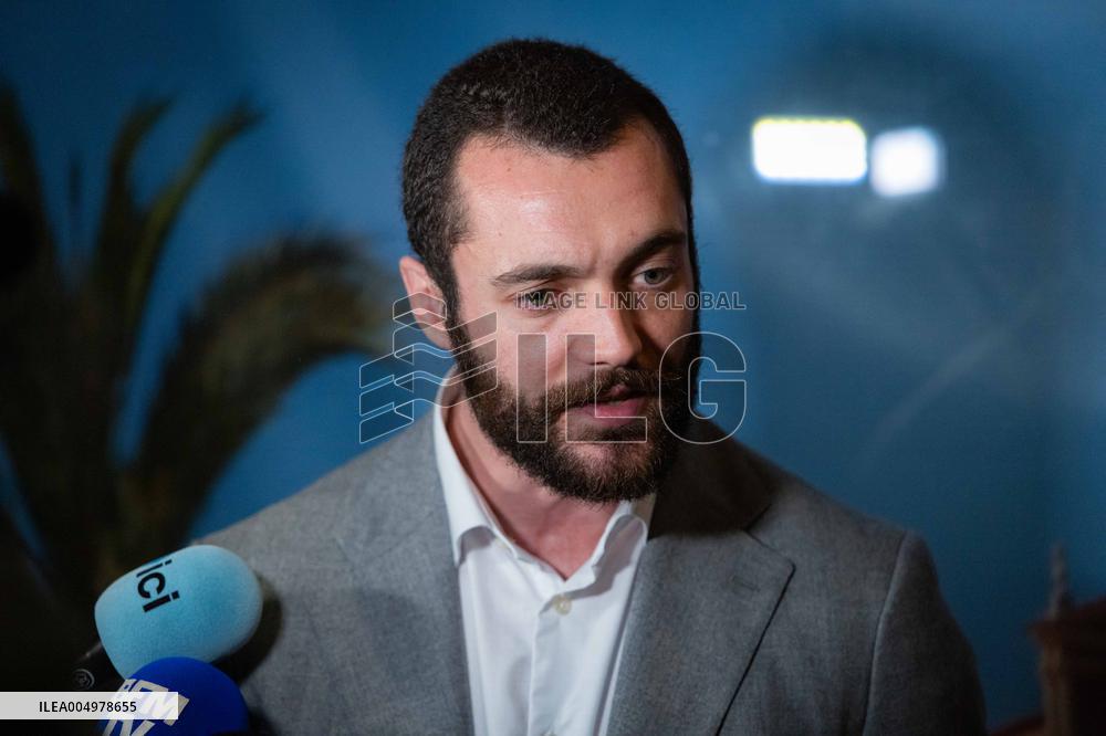 Louis Sarkozy Gives Press Conference - Menton