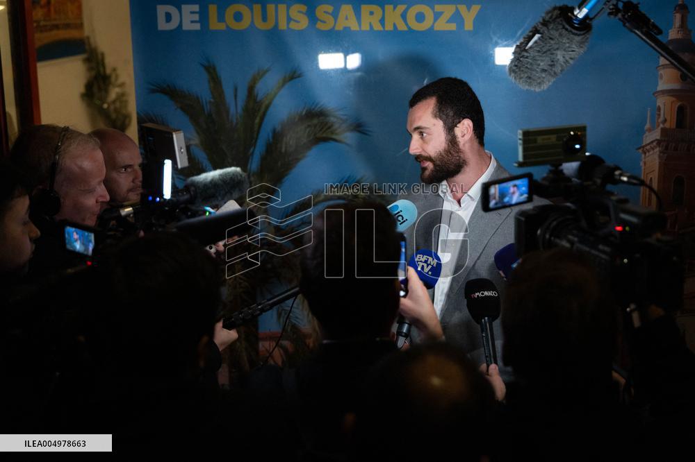 Louis Sarkozy Gives Press Conference - Menton