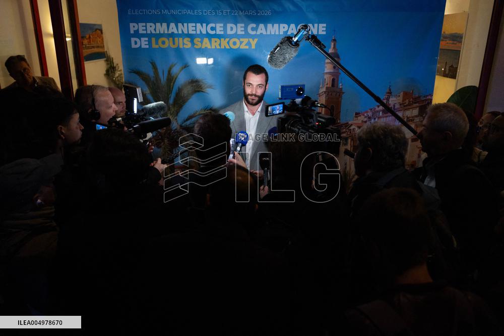Louis Sarkozy Gives Press Conference - Menton
