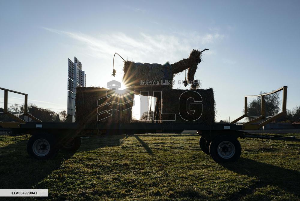 Farmers Blockade On The A64 Motorway Near Carbonne - France