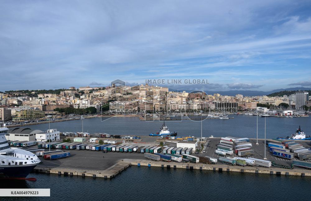 Port of Cagliari in Sardinia, Italy