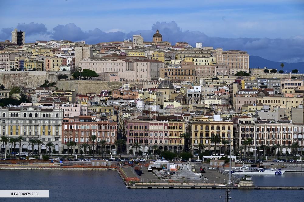 Port of Cagliari in Sardinia, Italy