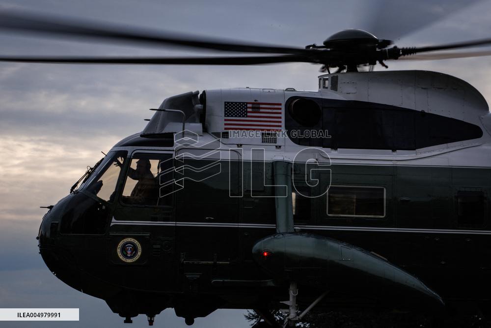 DC: President Trump Departs White House for Army-Navy Football Game