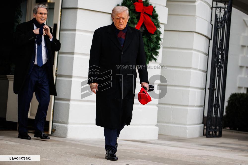 DC: President Trump Departs White House for Army-Navy Football Game