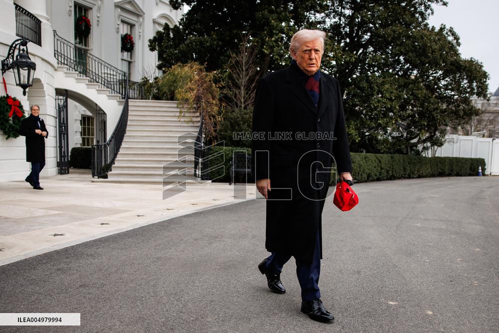 DC: President Trump Departs White House for Army-Navy Football Game