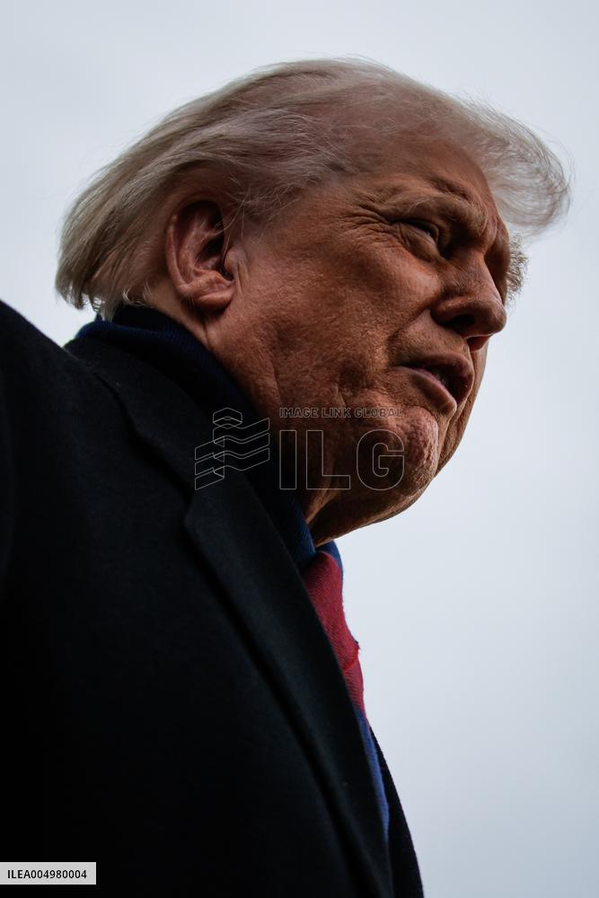 DC: President Trump Departs White House for Army-Navy Football Game