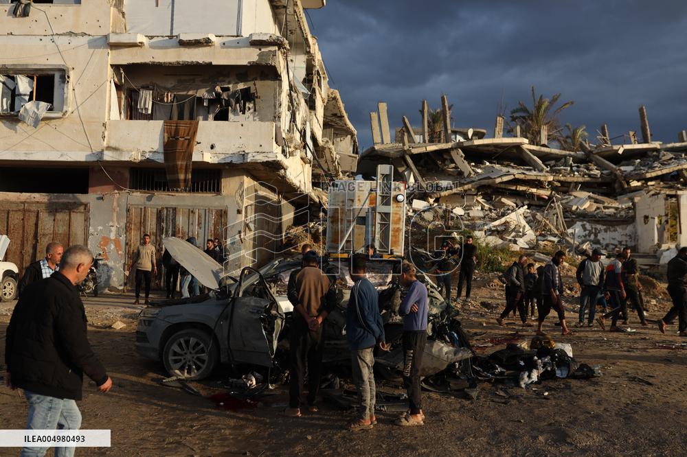 Israeli airstrike on Al-Rashid Street - Gaza City