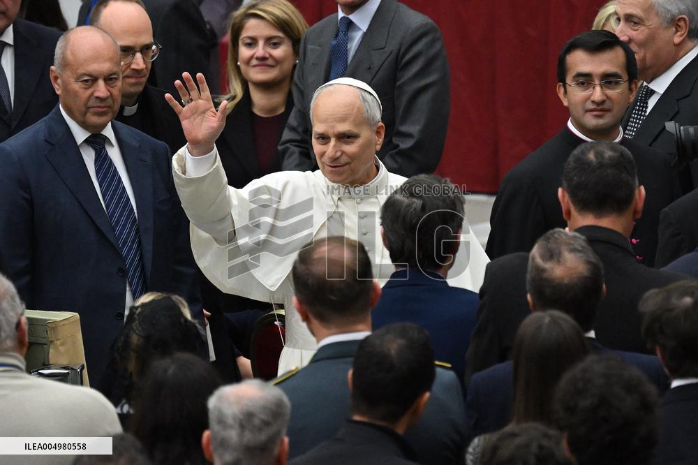 Pope Leo XIV At Audience With Jubilee of Italian Diplomacy Participants - Vatican