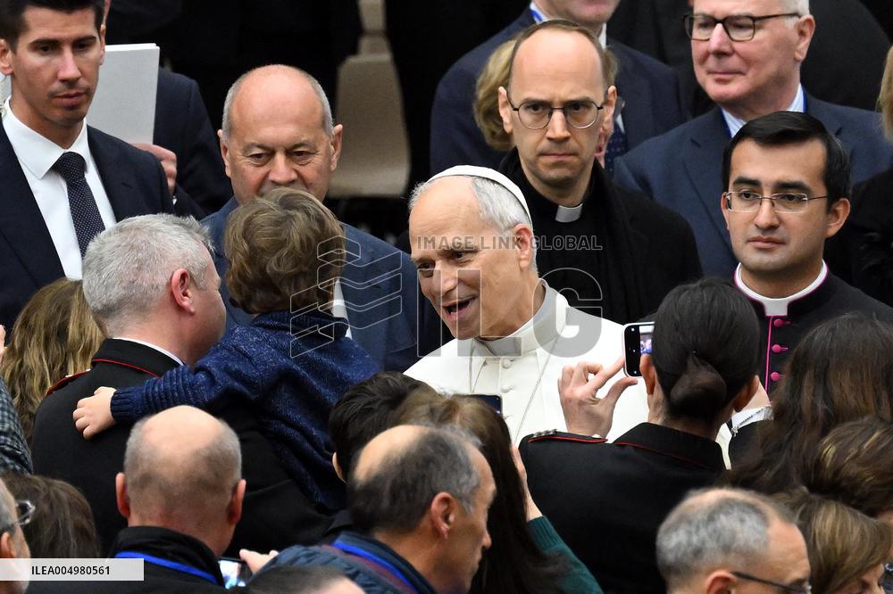 Pope Leo XIV At Audience With Jubilee of Italian Diplomacy Participants - Vatican