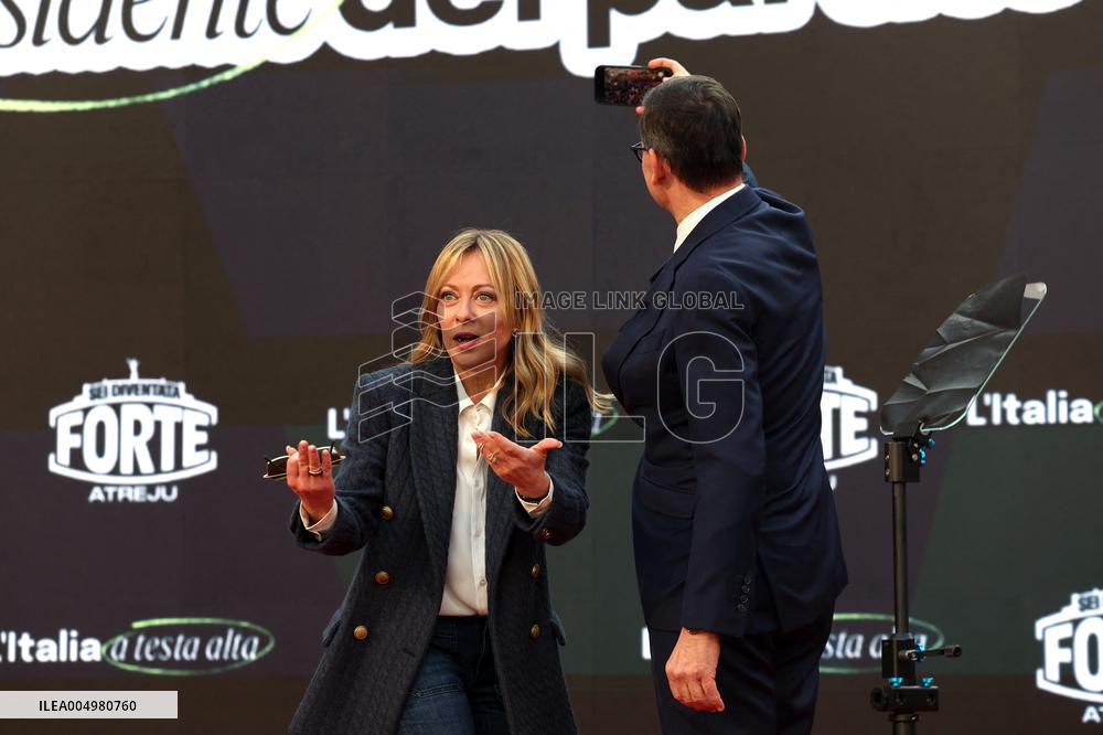 Giorgia Meloni And Daughter At Last Day of Atreyu 2025 - Rome