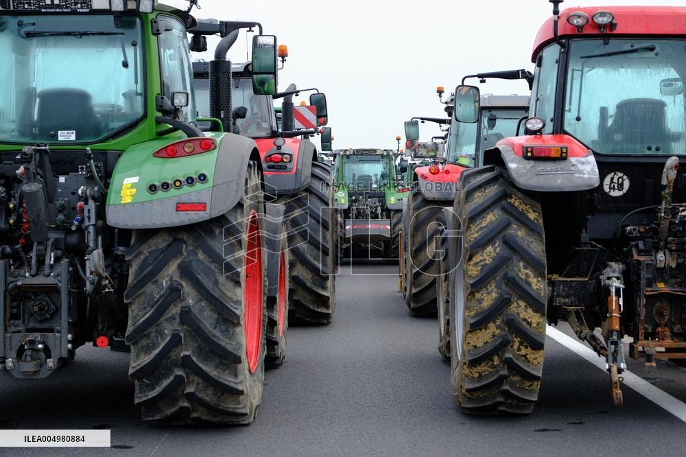 Farmers Protest And Blockade On Highway A64 - France