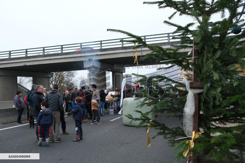 Farmers Protest And Blockade On Highway A64 - France