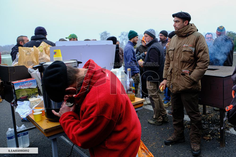 Farmers Protest And Blockade On Highway A64 - France