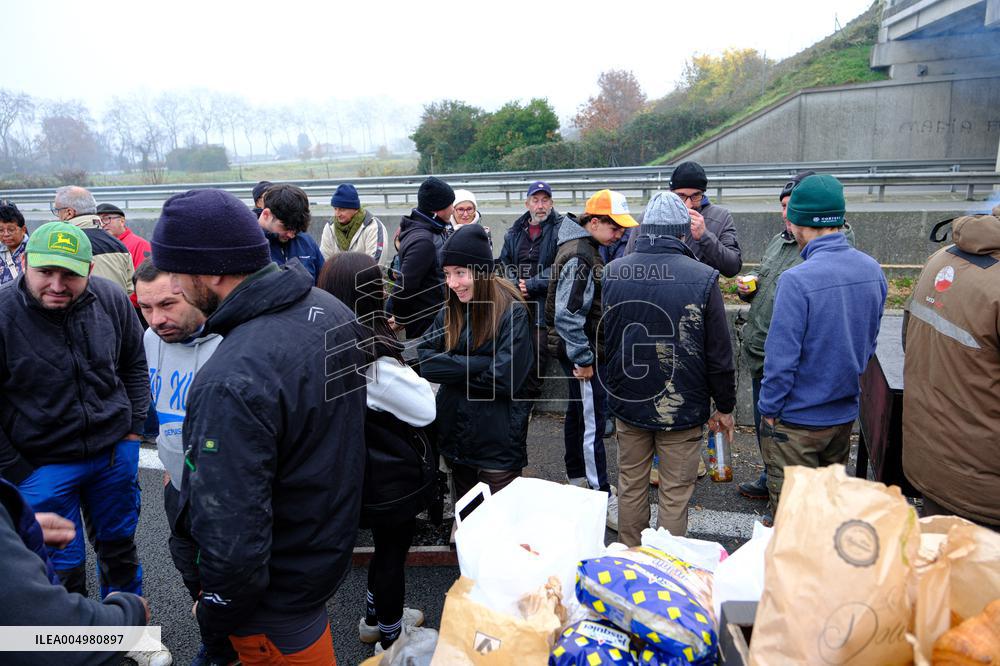 Farmers Protest And Blockade On Highway A64 - France