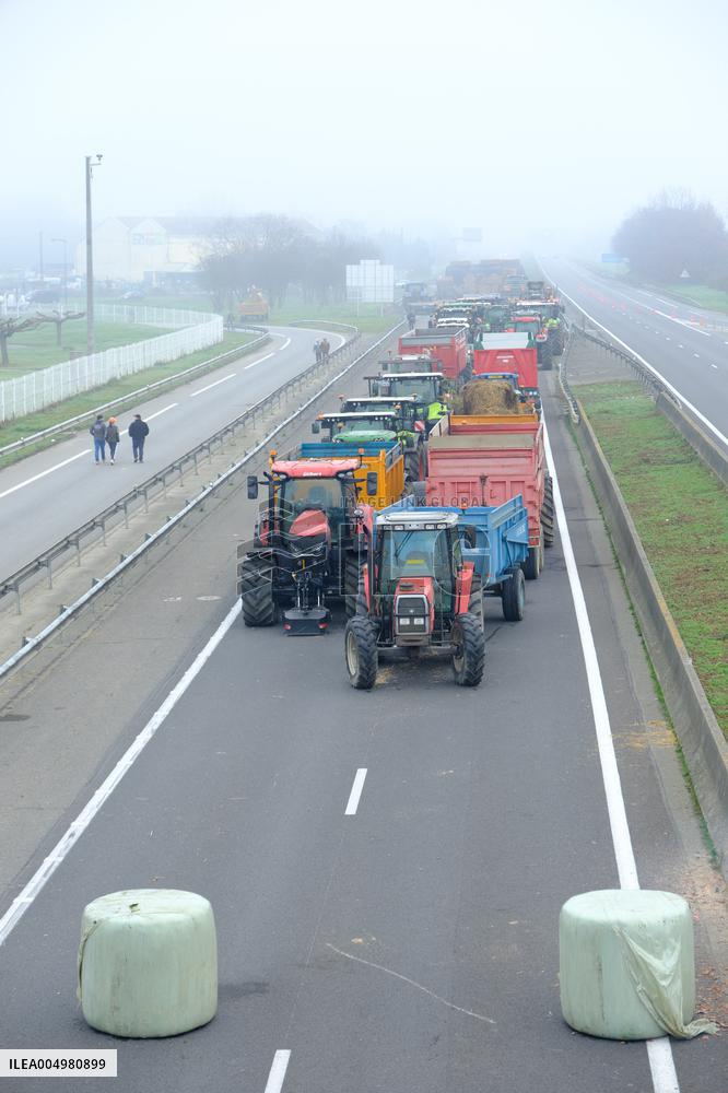 Farmers Protest And Blockade On Highway A64 - France