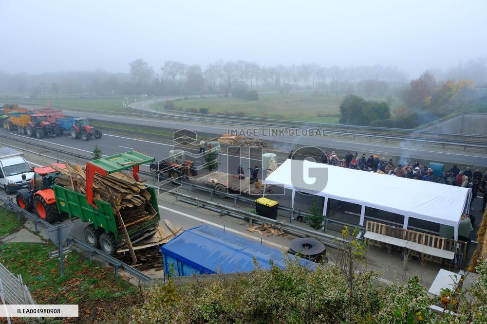 Farmers Protest And Blockade On Highway A64 - France