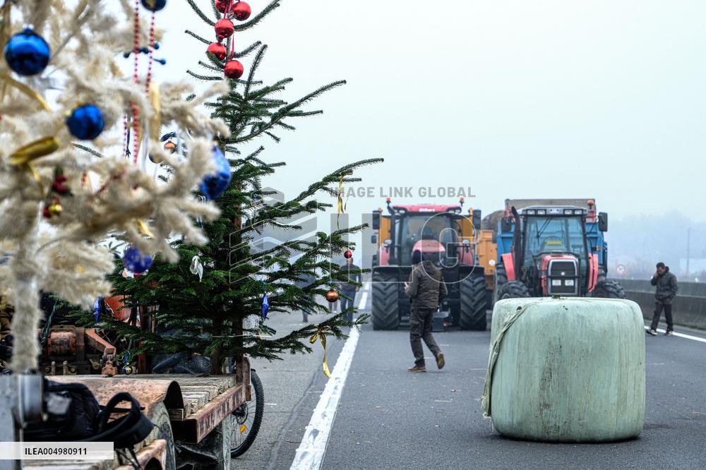 Farmers Protest And Blockade On Highway A64 - France