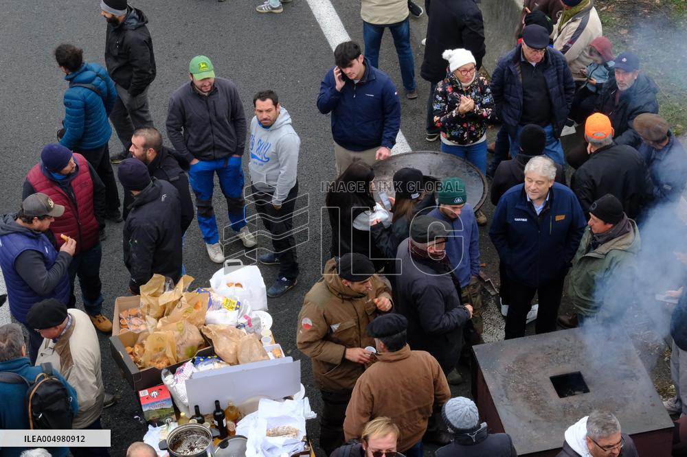 Farmers Protest And Blockade On Highway A64 - France