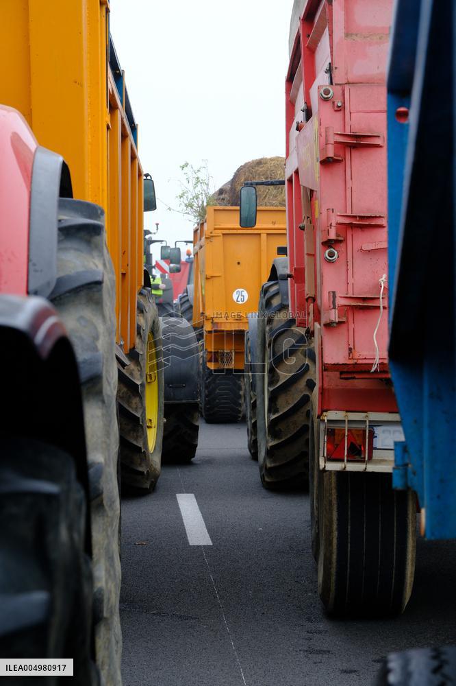 Farmers Protest And Blockade On Highway A64 - France
