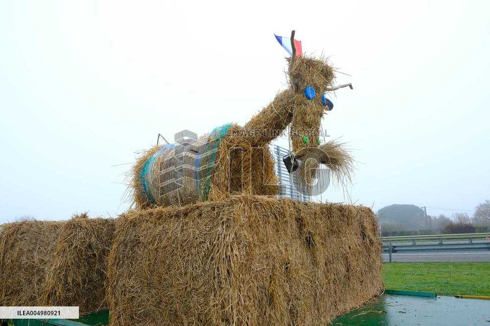 Farmers Protest And Blockade On Highway A64 - France