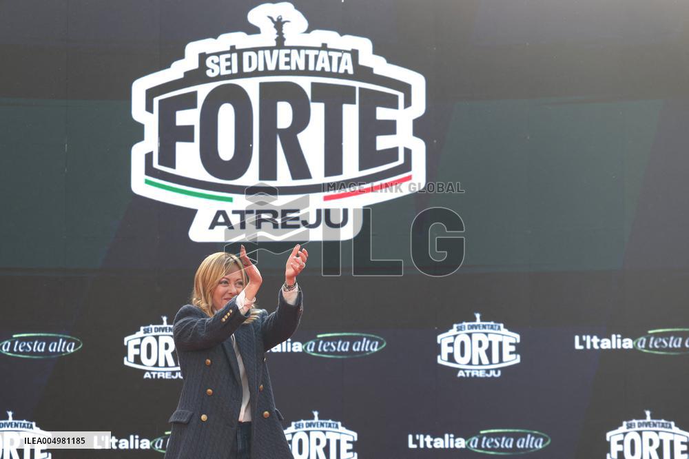 Giorgia Meloni And Daughter At Last Day of Atreyu 2025 - Rome