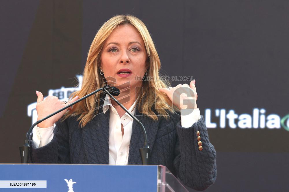 Giorgia Meloni And Daughter At Last Day of Atreyu 2025 - Rome