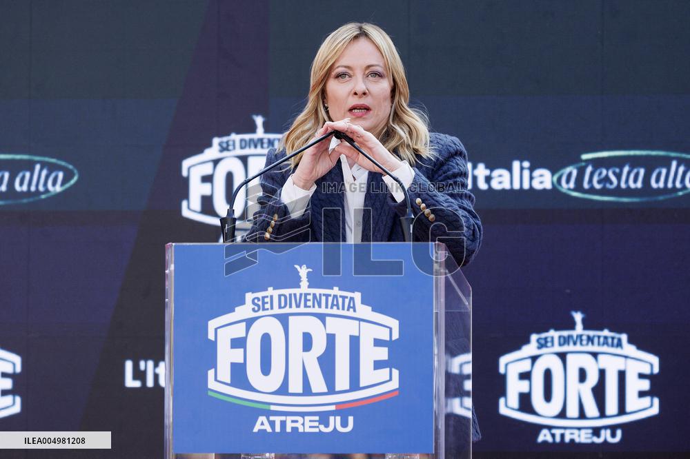 Giorgia Meloni At Last Day of Atreyu 2025 - Rome