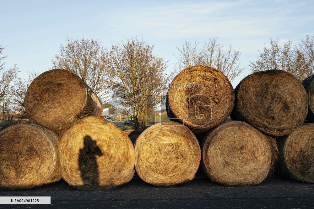 Farmers Protest And Block On Highway A64 - France